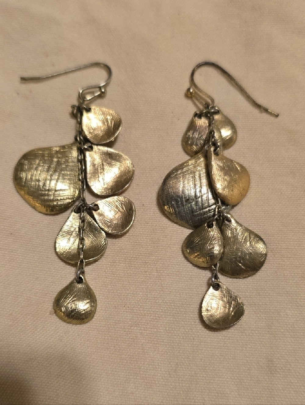 Gold Tone Cascading Leaf Drop Earrings - Women Jewelry